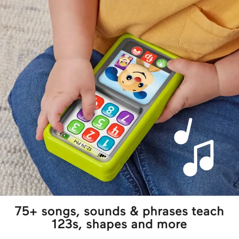 Fisher-Price Laugh & Learn 2-in-1 Slide to Learn Smartphone Musical Toy for Baby & Toddler - 3