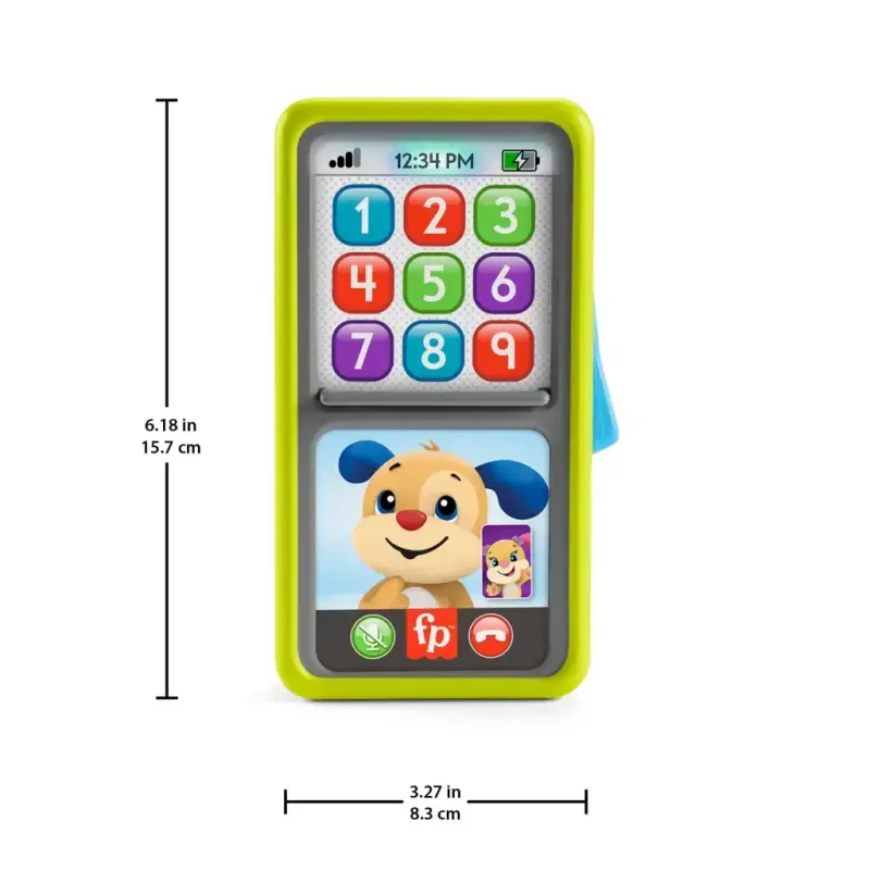 Fisher-Price Laugh & Learn 2-in-1 Slide to Learn Smartphone Musical Toy for Baby & Toddler - 6