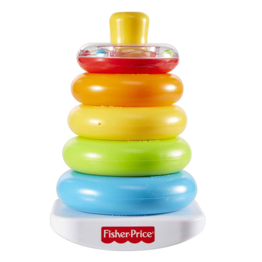 Fisher-Price Rock-a-Stack Ring Stacking Toy with Roly-Poly Base for Infants - 23