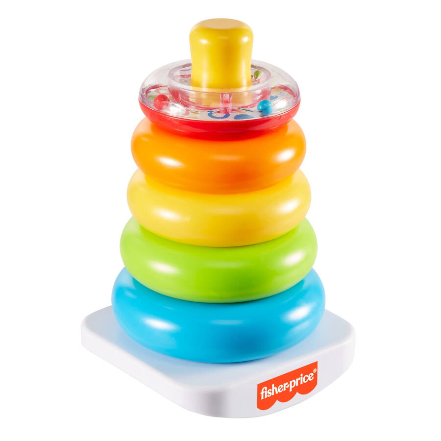 Fisher-Price Rock-a-Stack Ring Stacking Toy with Roly-Poly Base for Infants - 7