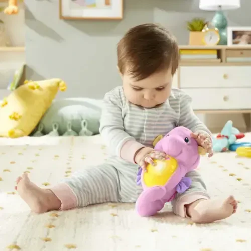 Fisher-Price Soothe & Glow Seahorse, Musical Plush Toy & Sound Machine for Baby with Lights, Pink - FISHER-PRICE (1)
