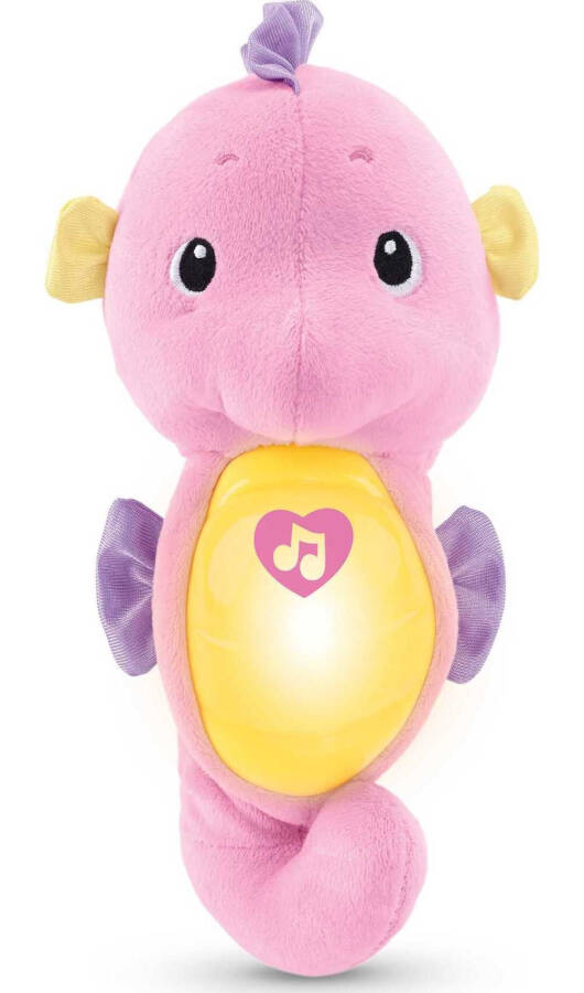 Fisher-Price Soothe & Glow Seahorse, Musical Plush Toy & Sound Machine for Baby with Lights, Pink - 7