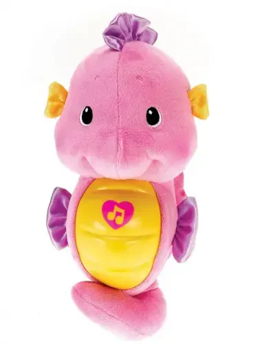 Fisher-Price Soothe & Glow Seahorse, Musical Plush Toy & Sound Machine for Baby with Lights, Pink - 5
