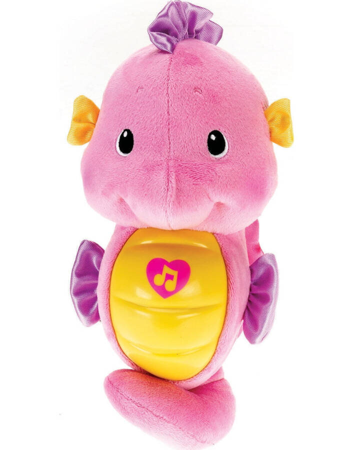 Fisher-Price Tinchlantiruvchi va Porloq Dengiz Oti, Bolalar uchun Musiqali Plyush O'yinchoq va Ovoz Mashinasi, Pushti - 11