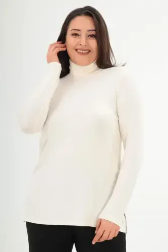 Fisherman Neck Ecru Knitwear - 1