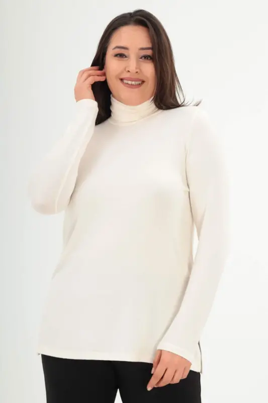 Fisherman Neck Ecru Knitwear - 1