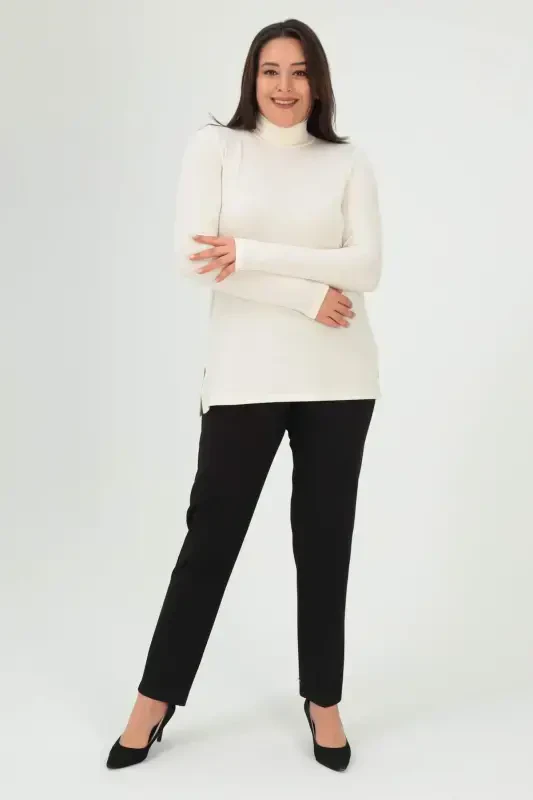 Fisherman Neck Ecru Knitwear - 2