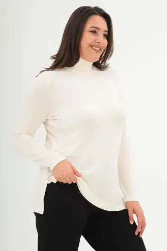 Fisherman Neck Ecru Knitwear - 3