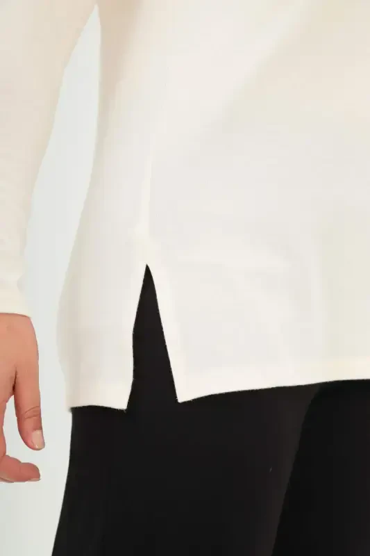 Fisherman Neck Ecru Knitwear - 4