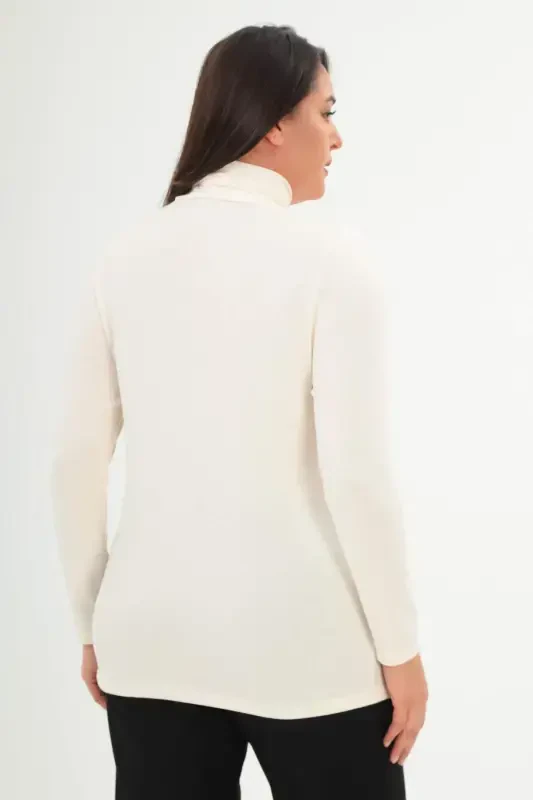 Fisherman Neck Ecru Knitwear - 5