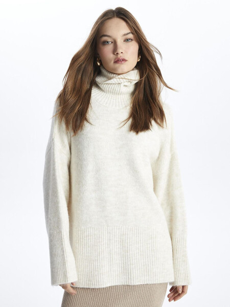 Fisherman Neck Soft Textured Relaxed Fit Knit Sweater - Vanetta - 8