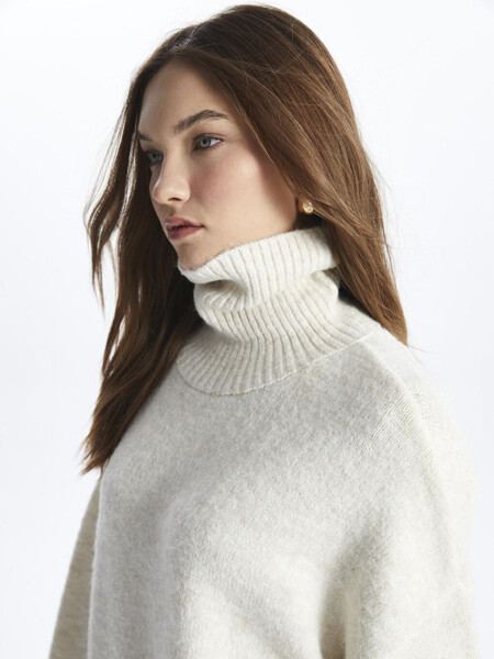 Fisherman Neck Soft Textured Relaxed Fit Knit Sweater - Vanetta - 9