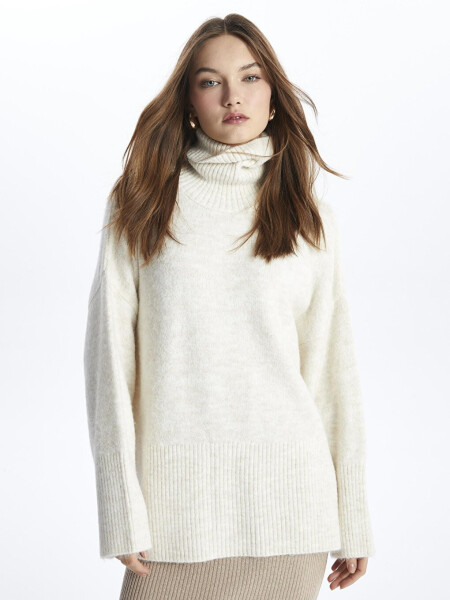 Fisherman Neck Soft Textured Relaxed Fit Knit Sweater - Vanetta - 13