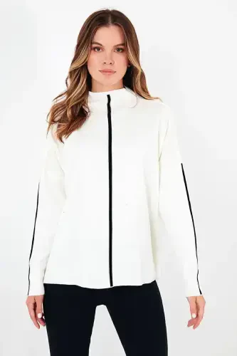 Fisherman's Collar Soft Acrylic Sweater Women's SWEATER 4614815-ECRU - LELA (1)