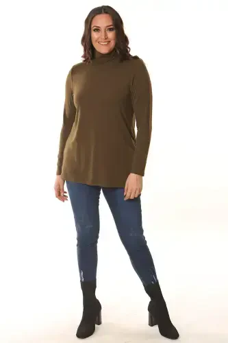 Fisherman's Ribbed Knit Top - Khaki - 1