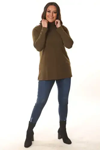 Fisherman's Ribbed Knit Top - Khaki - 3