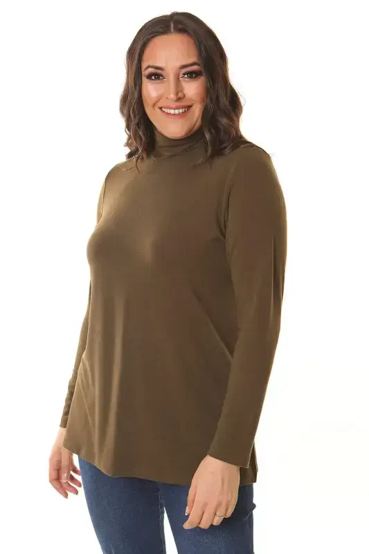Fisherman's Ribbed Knit Top - Khaki - 4
