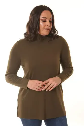 Fisherman's Ribbed Knit Top - Khaki - 5