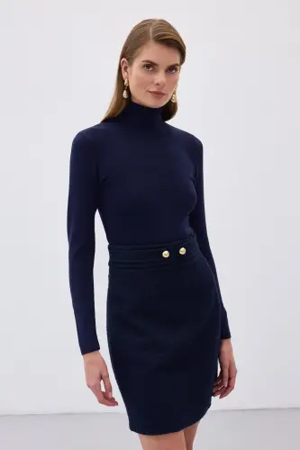 Fisherman's Ribbed Sweater - NAVY-NAVY - 4