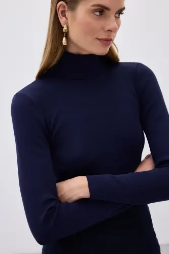 Fisherman's Ribbed Sweater - NAVY-NAVY - 7