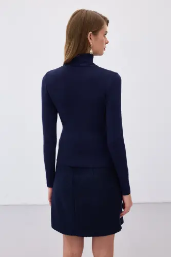 Fisherman's Ribbed Sweater - NAVY-NAVY - 8