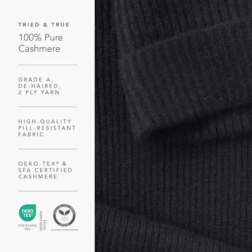 Fishers Finery erkaklar uchun 100% toza CasModazoneere qovurg'ali manjetli shlyapa; O'ta yumshoq - FISHERS FINERY