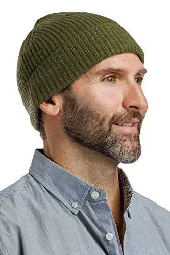 Fishers Finery Men's 100% Pure CasModazoneere Ribbed Cuffed Hat; Ultra Plush - 2