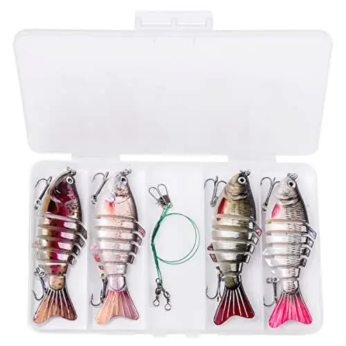 Fishing Lure Kit Topwater Bass Lures Fishing Lures Slow Sinking Swimming Lures Multi Jointed Swimbait Lifelike Hard Bait Trout Perch - 7