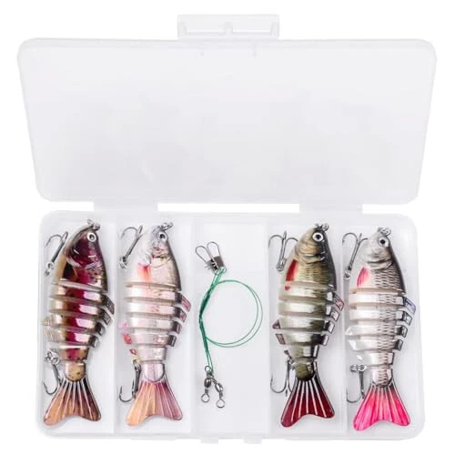 Fishing Lure Kit Topwater Bass Lures Fishing Lures Slow Sinking Swimming Lures Multi Jointed Swimbait Lifelike Hard Bait Trout Perch - LASER·FISH