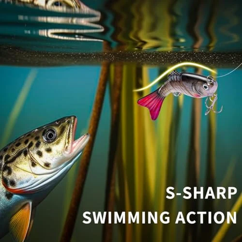 Fishing Lure Kit Topwater Bass Lures Fishing Lures Slow Sinking Swimming Lures Multi Jointed Swimbait Lifelike Hard Bait Trout Perch - 4