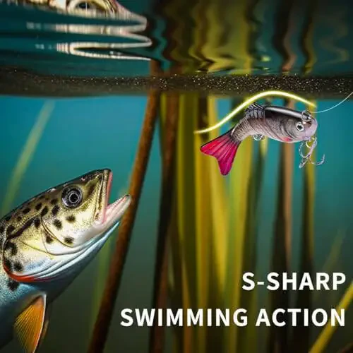 Fishing Lure Kit Topwater Bass Lures Fishing Lures Slow Sinking Swimming Lures Multi Jointed Swimbait Lifelike Hard Bait Trout Perch - 4