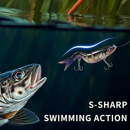 Fishing Lure Kit Topwater Bass Lures Fishing Lures Slow Sinking Swimming Lures Multi Jointed Swimbait Lifelike Hard Bait Trout Perch - 11