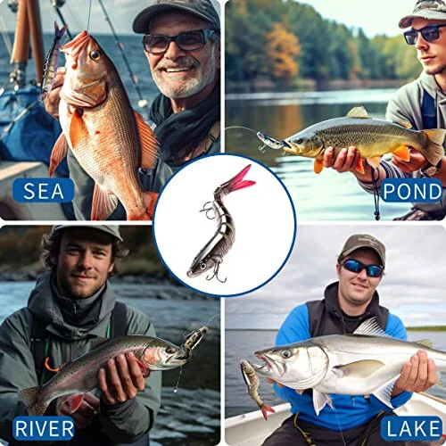Fishing Lure Kit Topwater Bass Lures Fishing Lures Slow Sinking Swimming Lures Multi Jointed Swimbait Lifelike Hard Bait Trout Perch - 13