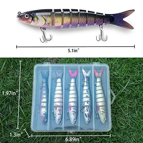 Fishing Lure Kit Topwater Bass Lures Fishing Lures Slow Sinking Swimming Lures Multi Jointed Swimbait Lifelike Hard Bait Trout Perch - 14