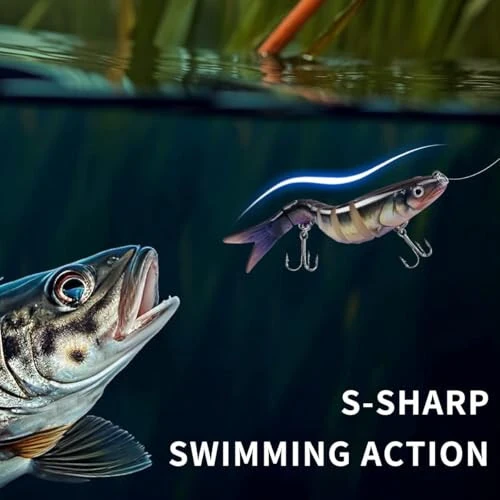 Fishing Lure Kit Topwater Bass Lures Fishing Lures Slow Sinking Swimming Lures Multi Jointed Swimbait Lifelike Hard Bait Trout Perch - 4