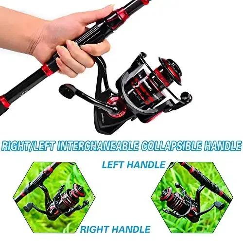 Fishing Rod and Reel Combo, 6.9ft Carbon Fiber Telescopic Fishing Pole with Spinning/Baitcasting Reel Combos, Sea Saltwater Freshwater Ice Bass Fishing Tackle Set Fishing Rods Kit - 7