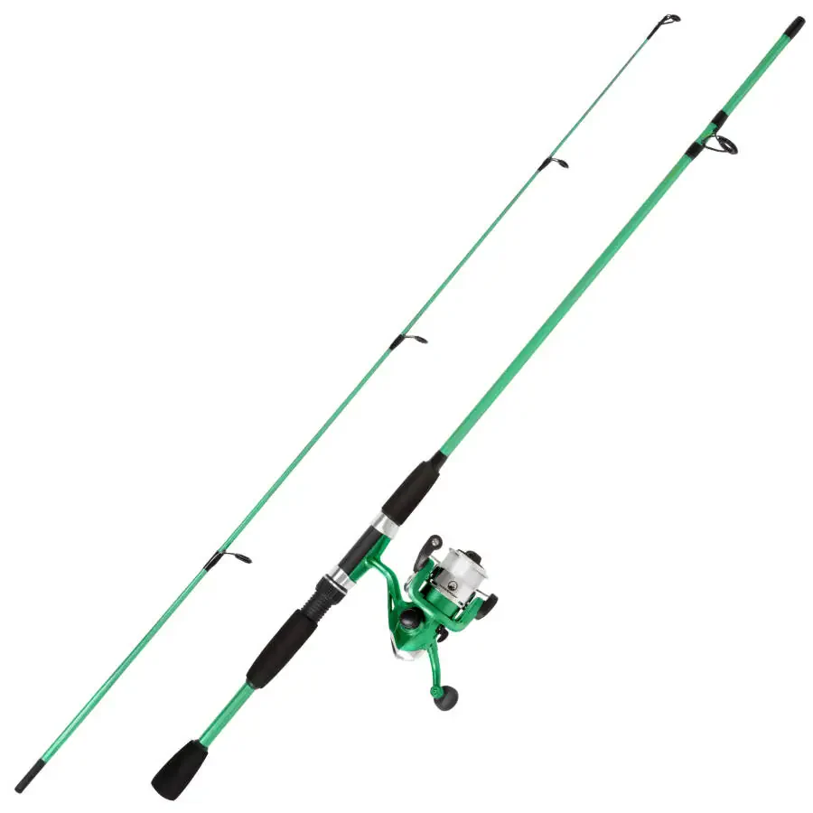 Fishing Rod and Reel Combo Spinning Reel Fishing Gear for Bass and Trout Fishing. Great for Kids Green - Swarm Series by Wakeman - 2