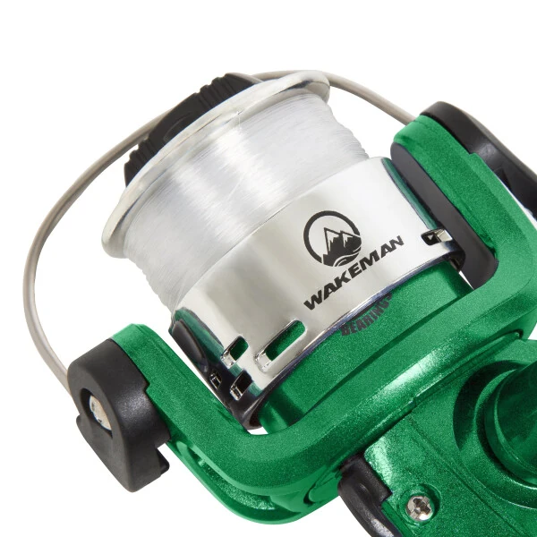 Fishing Rod and Reel Combo Spinning Reel Fishing Gear for Bass and Trout Fishing. Great for Kids Green - Swarm Series by Wakeman - 3