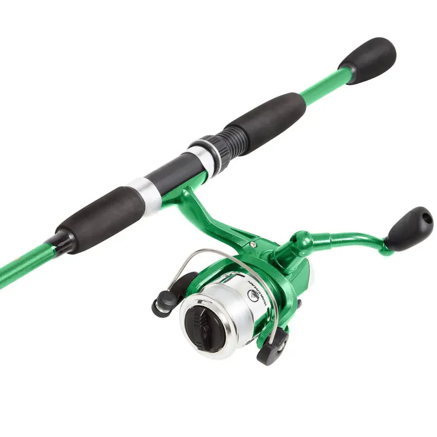 Fishing Rod and Reel Combo Spinning Reel Fishing Gear for Bass and Trout Fishing. Great for Kids Green - Swarm Series by Wakeman - 4