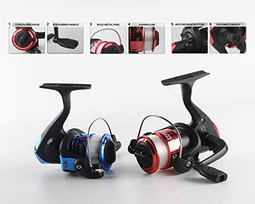 Fishing Rod and Reel Combos Collapsible Fishing Rod Kit, 2PCS Telescopic Fishing Pole Full Kit, 1.3M&1.6M/2PCS 1.7M/2.1M Fishing Rods+2PCS Spinning Reels+Lures Hooks+Fishing Bag+other Fishing Accessories Fishing Full Kit for Kids or Youth - 11