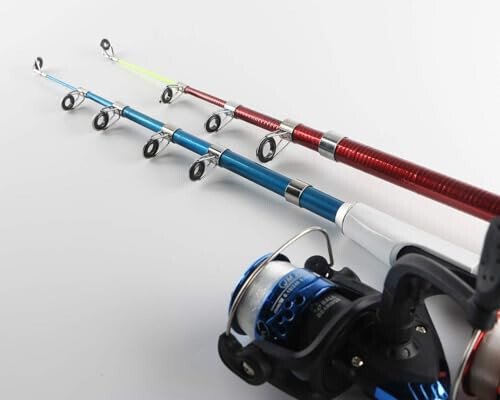 Fishing Rod and Reel Combos Collapsible Fishing Rod Kit, 2PCS Telescopic Fishing Pole Full Kit, 1.3M&1.6M/2PCS 1.7M/2.1M Fishing Rods+2PCS Spinning Reels+Lures Hooks+Fishing Bag+other Fishing Accessories Fishing Full Kit for Kids or Youth - 3