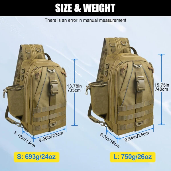 Fishing Tackle Backpack Storage Bag, Fishing Bag with Rod Holder Lightweight Waterproof Fishing Backpack Fishing Shoulder Gear Bag Fishing Gift for Men Women Hiking Hunting Fishing Large - VANROLLDEX