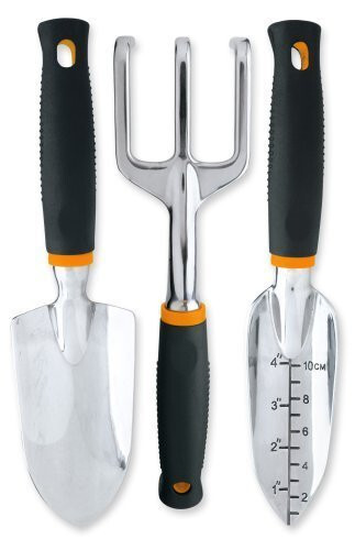 Fiskars 3-in-1 Garden Tool Set, Includes Trowel, Transplanter, and Cultivator for Outdoor Gardening, Ergonomic Yard Tool Kit - 7