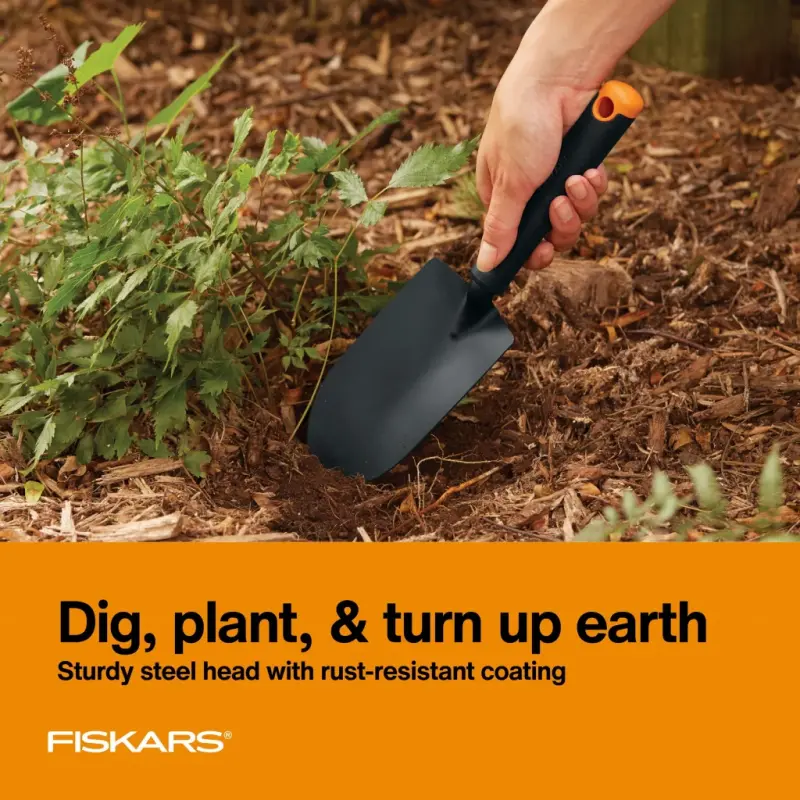 Fiskars 3 Parcha Bog 'Asboblari To'plami, Kurak, Ko'chat O'tqazgich va Qo'l Kultivatori Qora Rangda - 2
