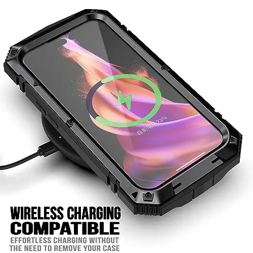 fit for iPhone 15 Case 6.1inch Heavy Duty Rugged [Aluminium Stan] Military Grade Metal Rubber [Built in Screen Protector Camera Lens ] Phone Cover Armor (, fit for iPhone 15 6.1'' 2023) Black - 6