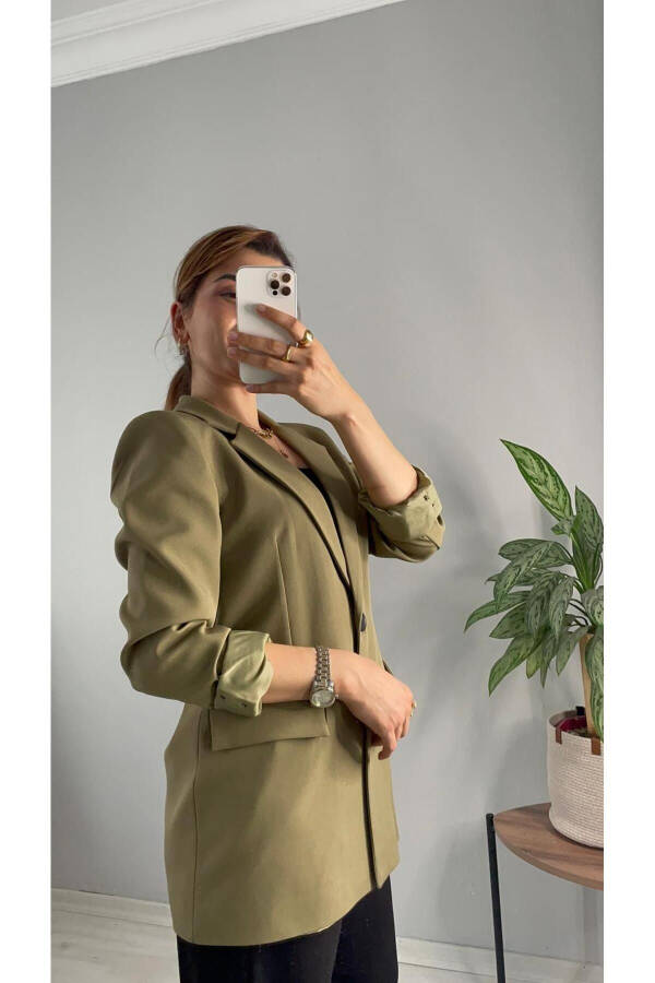 Fit kesim beyaz blazer ceket - 3