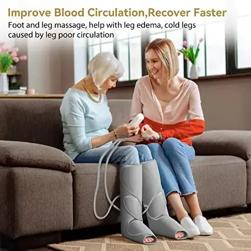 FIT KING Air Compression Leg Massager for Circulation to Relieve Pain, Swelling, Edema, RLS, Ideal Gift for Mom Wife (2 Size Extensions Included) - 3