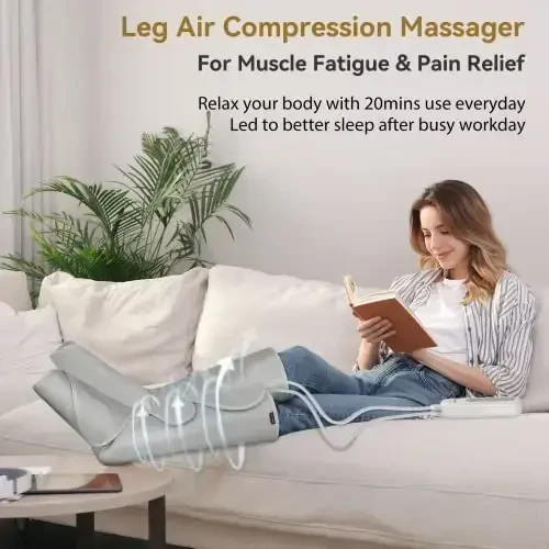 FIT KING Air Compression Leg Massager for Circulation to Relieve Pain, Swelling, Edema, RLS, Ideal Gift for Mom Wife (2 Size Extensions Included) - FIT KING (1)