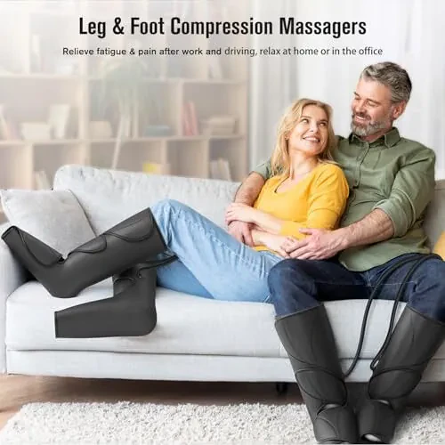 FIT KING Leg Air Massager for Circulation and Relaxation Foot and Calf Massage with Handheld Controller 3 Intensities 2 Modes (with 2 Extensions)- FSA HSA Eligible - FIT KING (1)