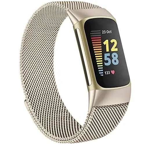 Metal Band for Fitbit Charge 5 Bands for Women Men, Stainless Steel Wristband Mesh Bracelet Replacement Strap for Fitbit Charge 5 